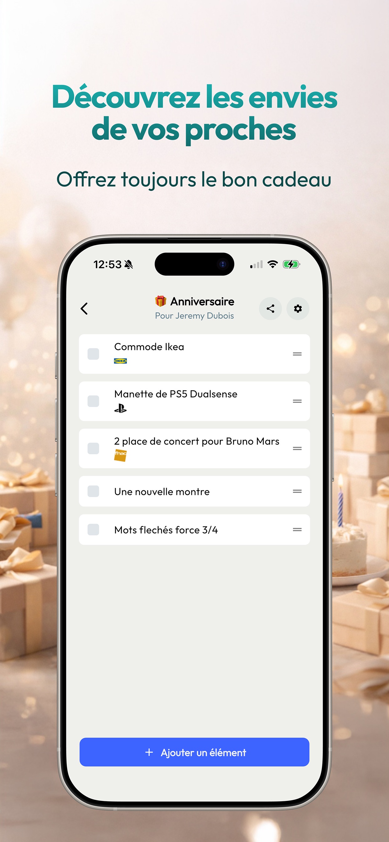 Lilist, liste de cadeaux